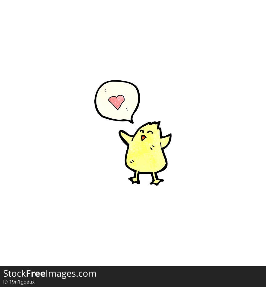 Cartoon Little Bird In Love