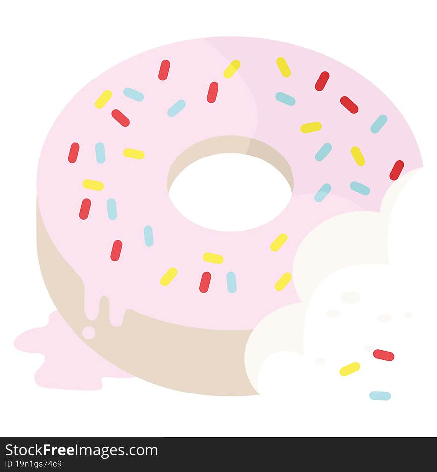 bitten frosted donut graphic icon