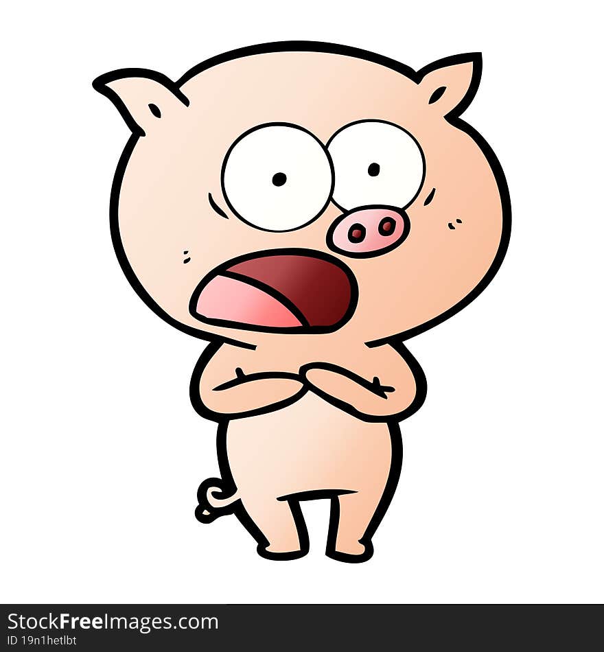 cartoon pig shouting. cartoon pig shouting