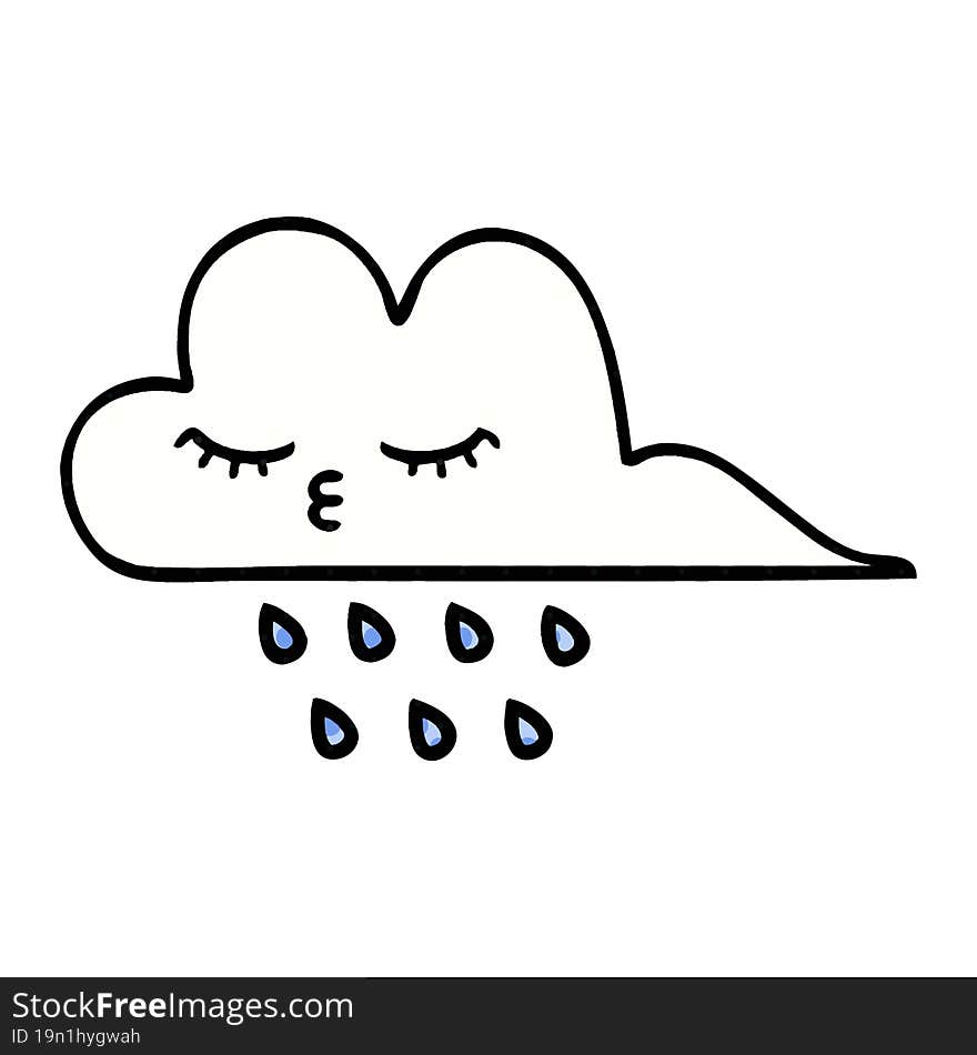 comic book style cartoon rain cloud