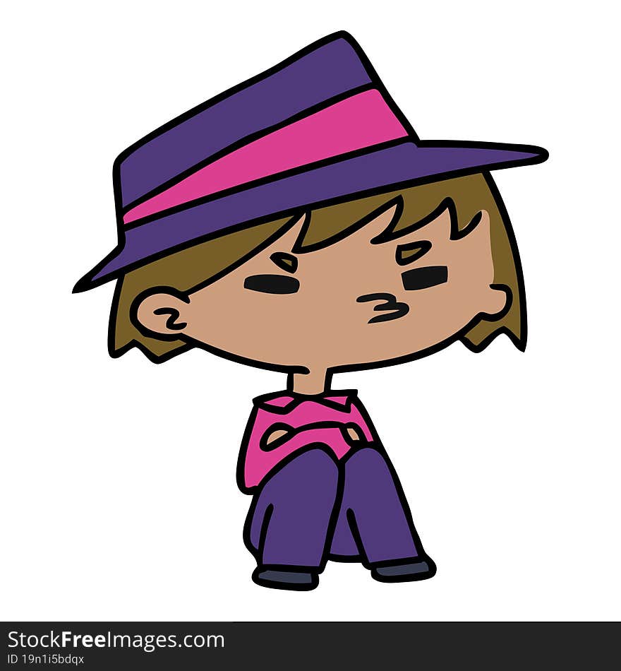 cartoon illustration of a kawaii cute boy. cartoon illustration of a kawaii cute boy