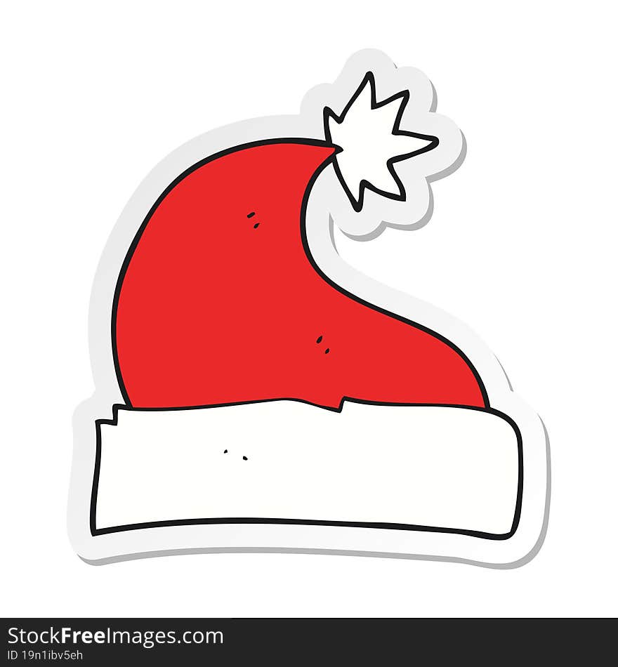 sticker of a cartoon christmas hat