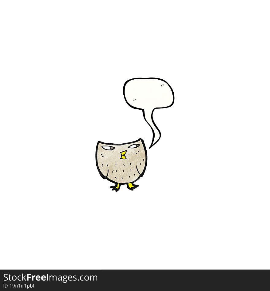 cartoon owl with speech bubble