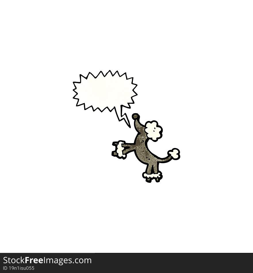 cartoon barking poodle