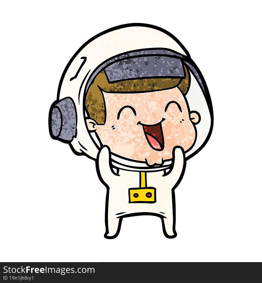 happy cartoon astronaut. happy cartoon astronaut