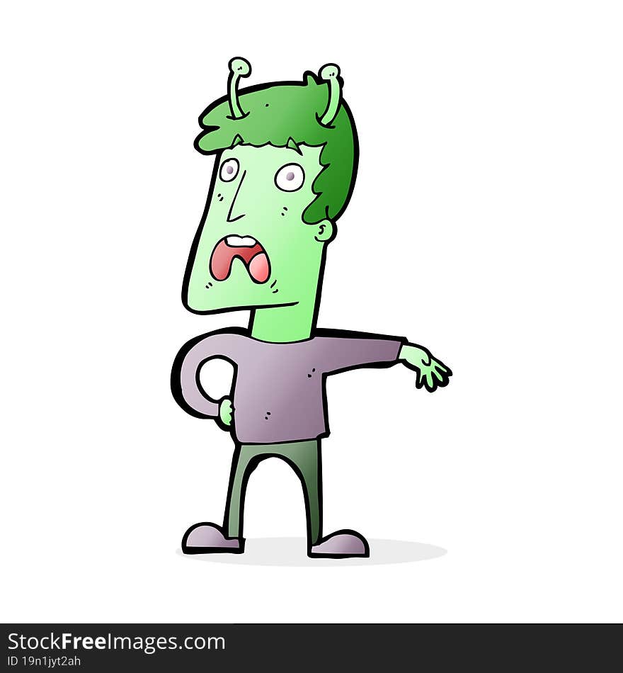 cartoon unhappy alien