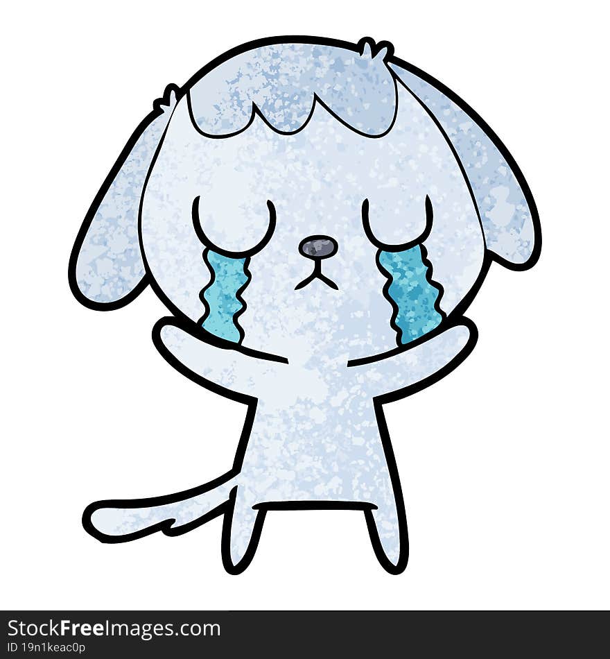 cute cartoon dog crying. cute cartoon dog crying