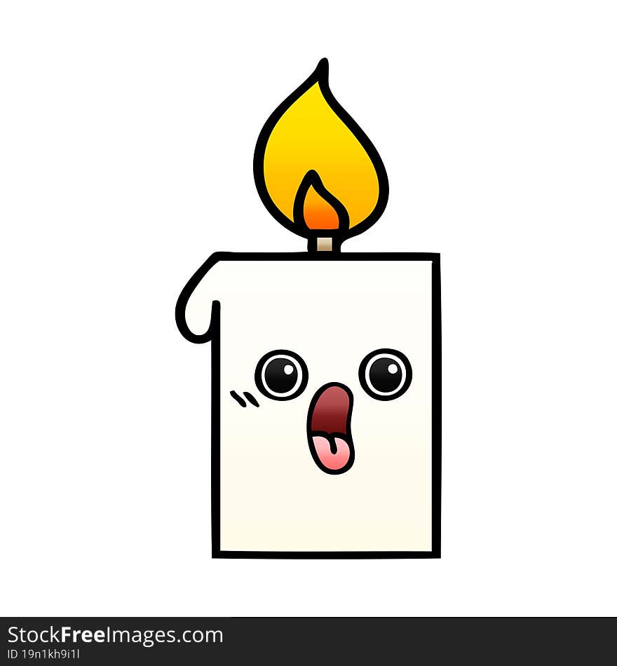 Gradient Shaded Cartoon Lit Candle