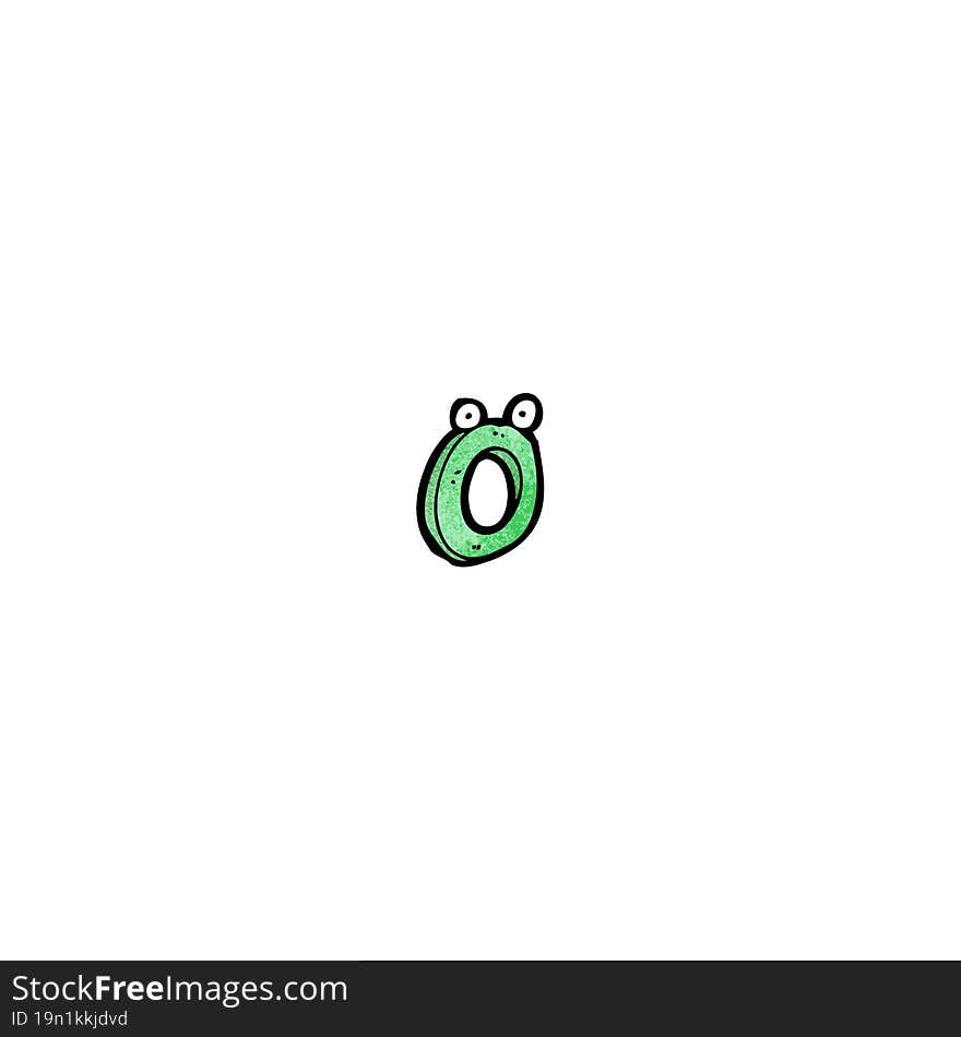 Cartoon Letter O With Eyes