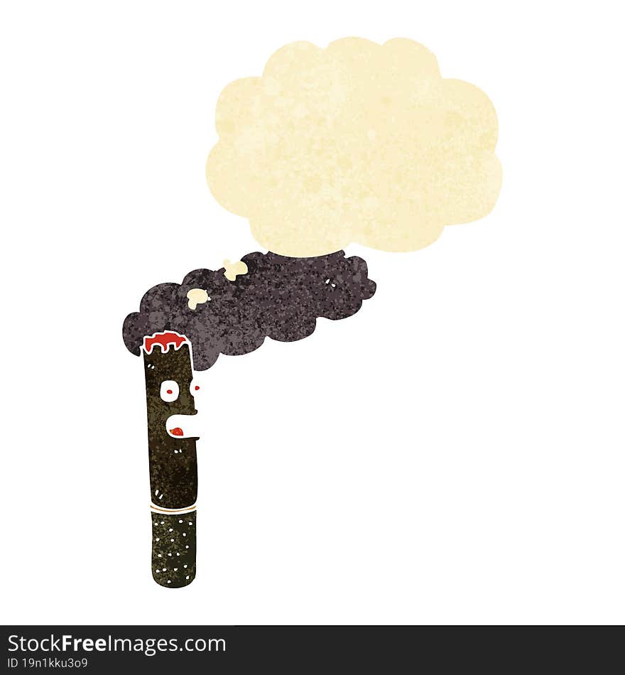 cartoon cigar with thought bubble