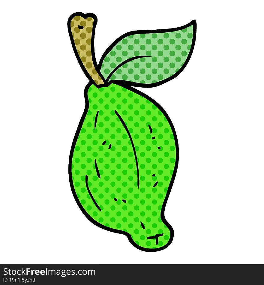 cartoon doodle lime fruit