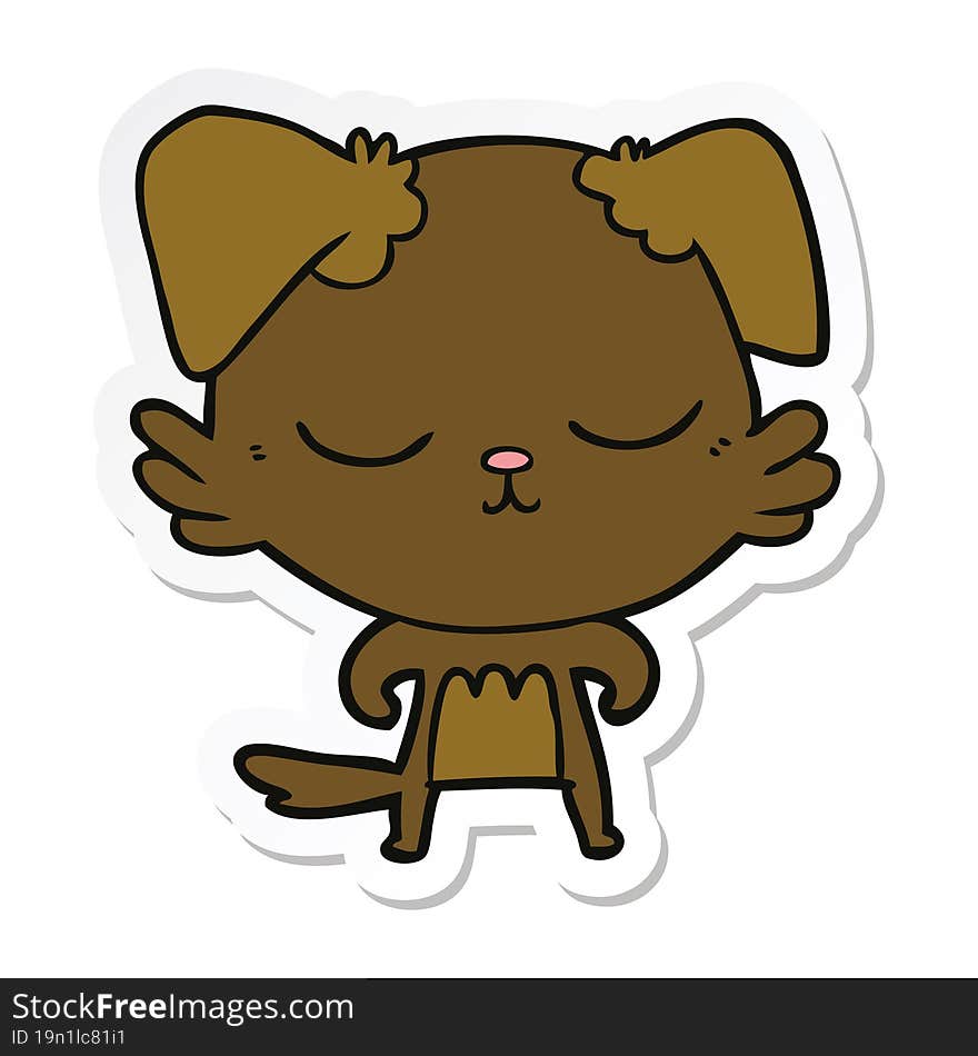 sticker of a cute cartoon dog