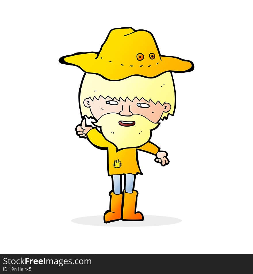 cartoon man wearing hat