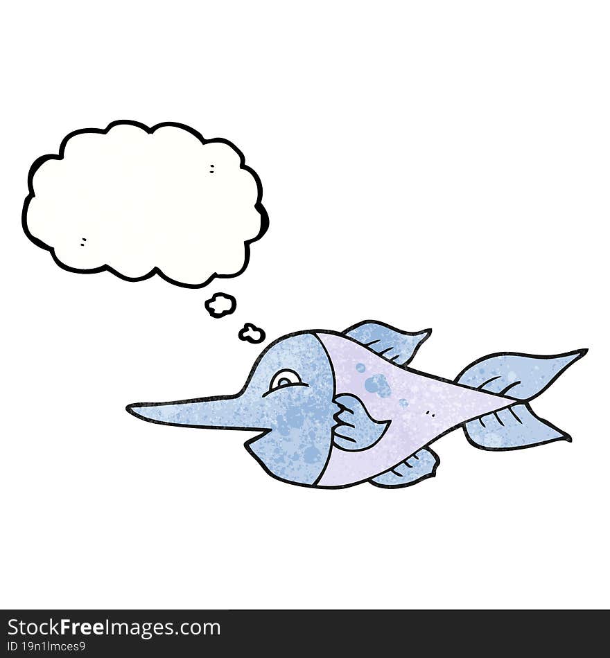 Thought Bubble Textured Cartoon Swordfish