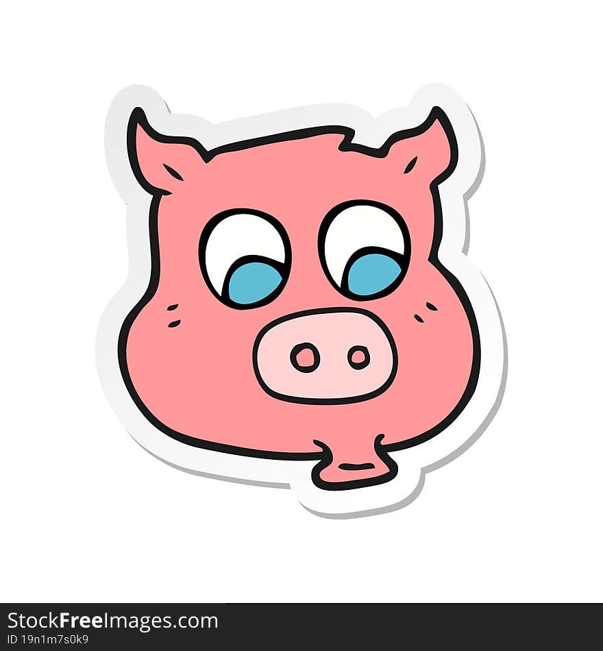 sticker of a cartoon pig