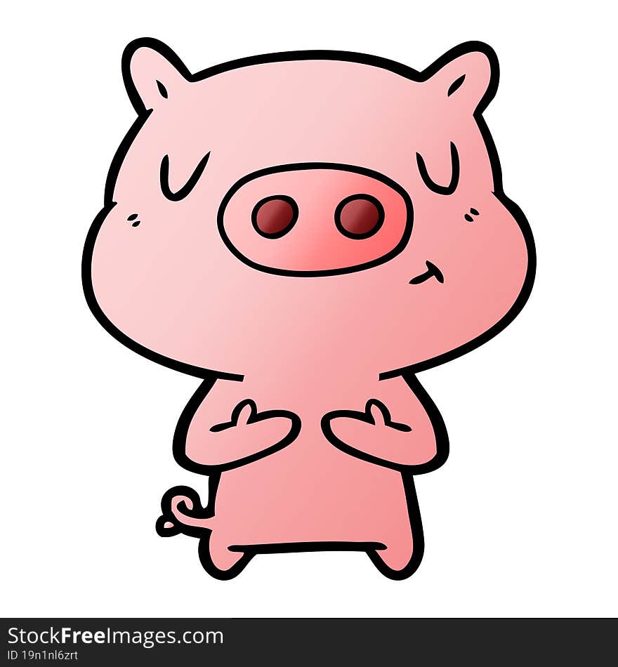 cartoon content pig. cartoon content pig