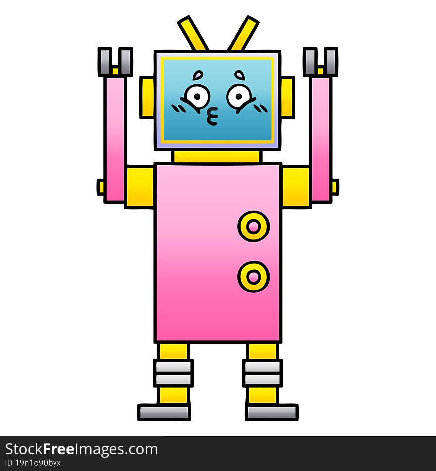 Gradient Shaded Cartoon Robot