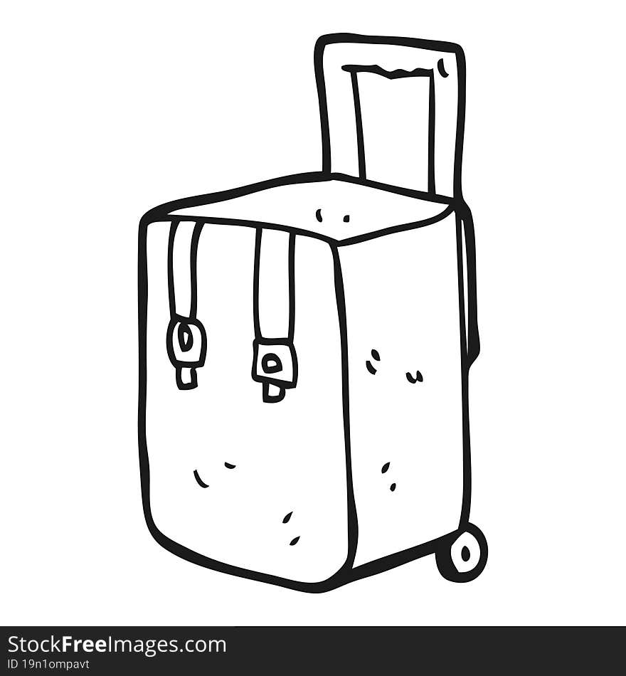 Black And White Cartoon Luggage