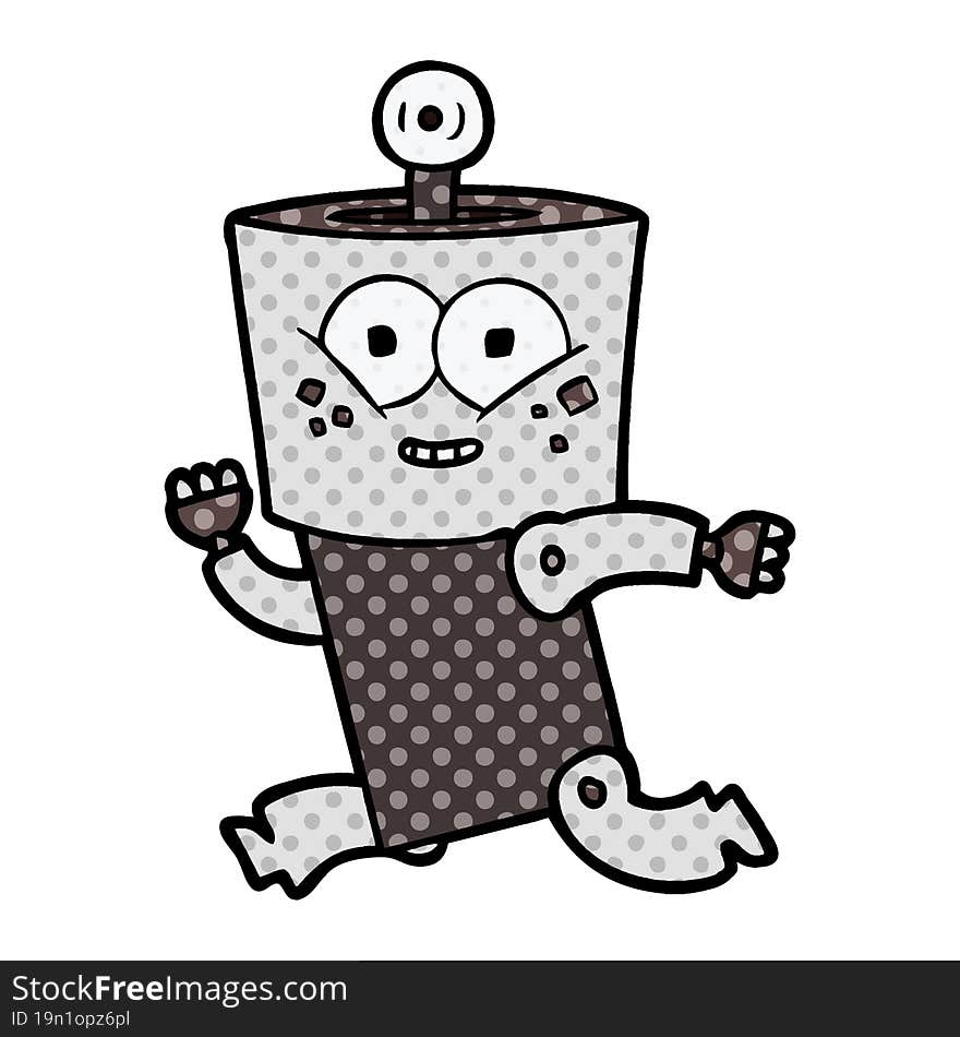 happy cartoon robot. happy cartoon robot