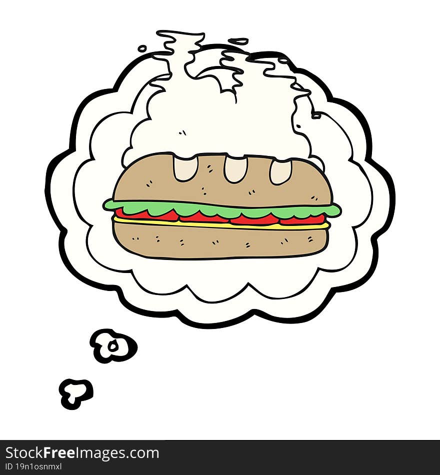 thought bubble cartoon huge sandwich