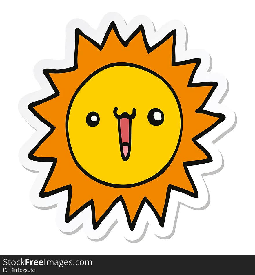 sticker of a cartoon sun