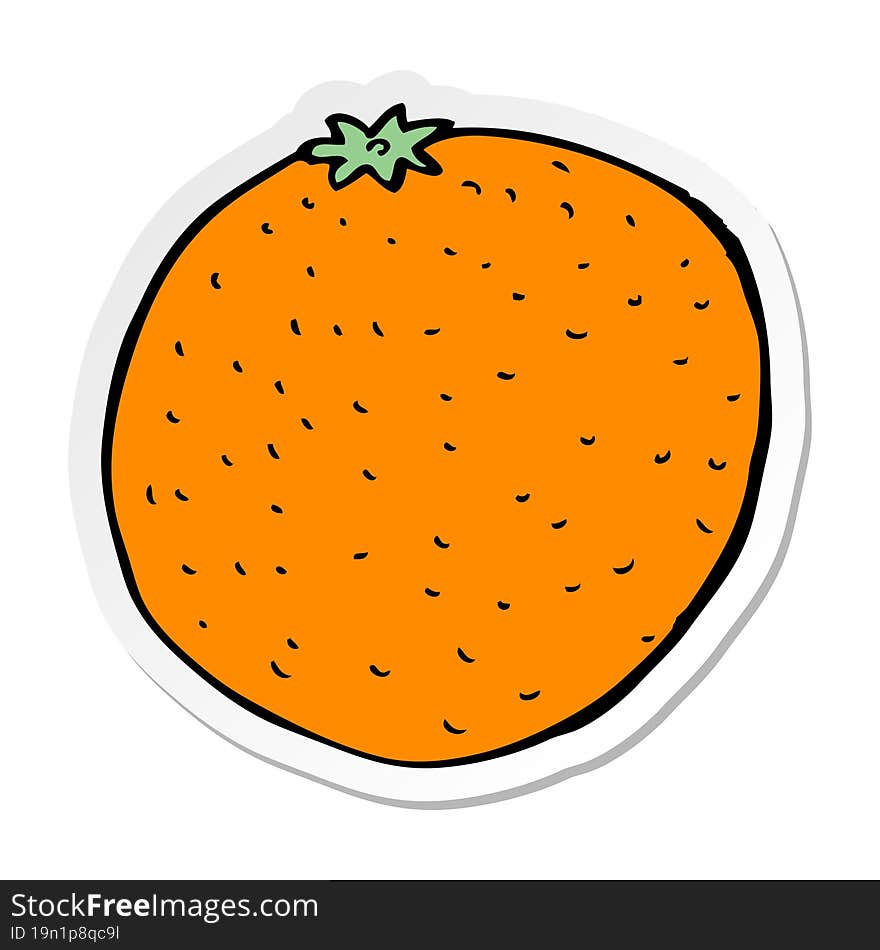 sticker of a cartoon orange