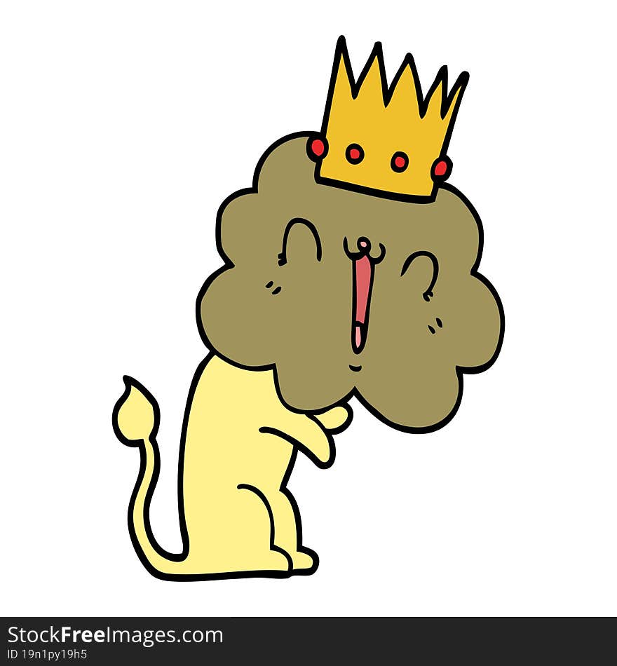 cartoon lion with crown