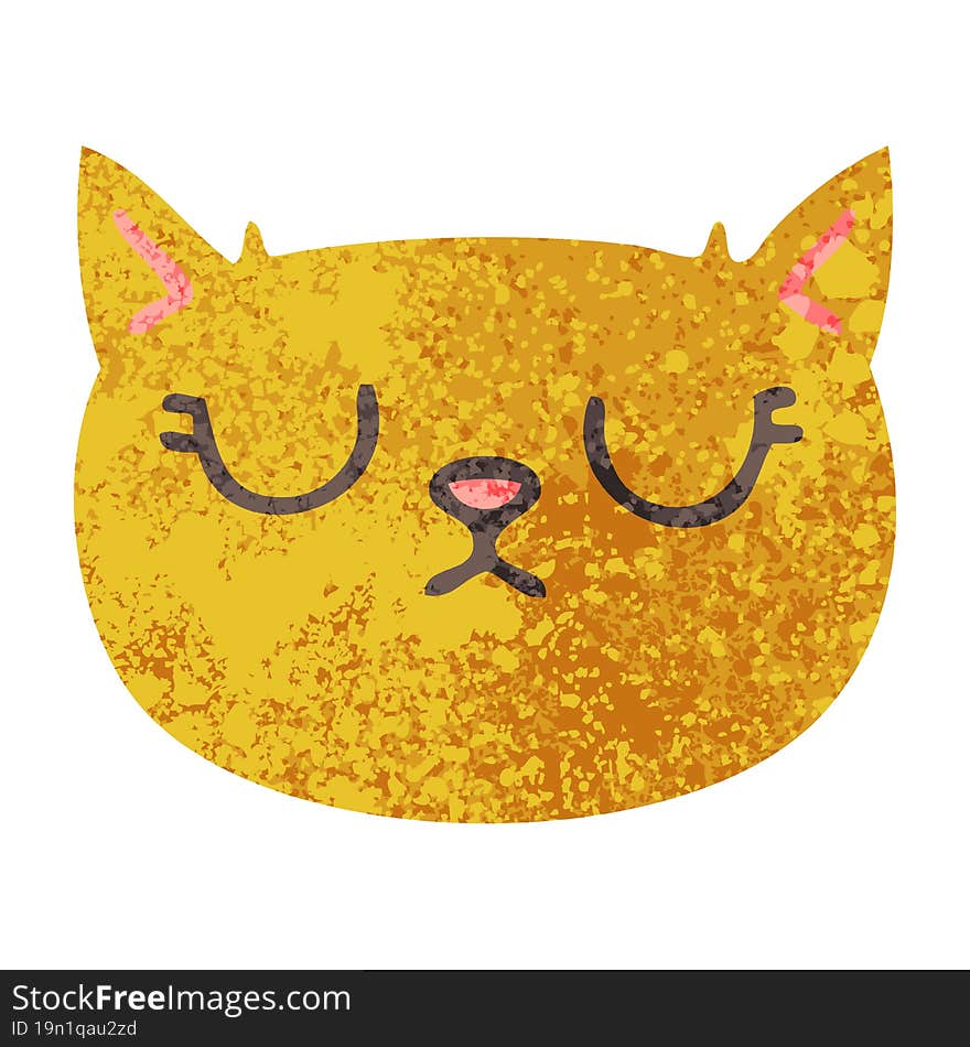 quirky retro illustration style cartoon crying cat