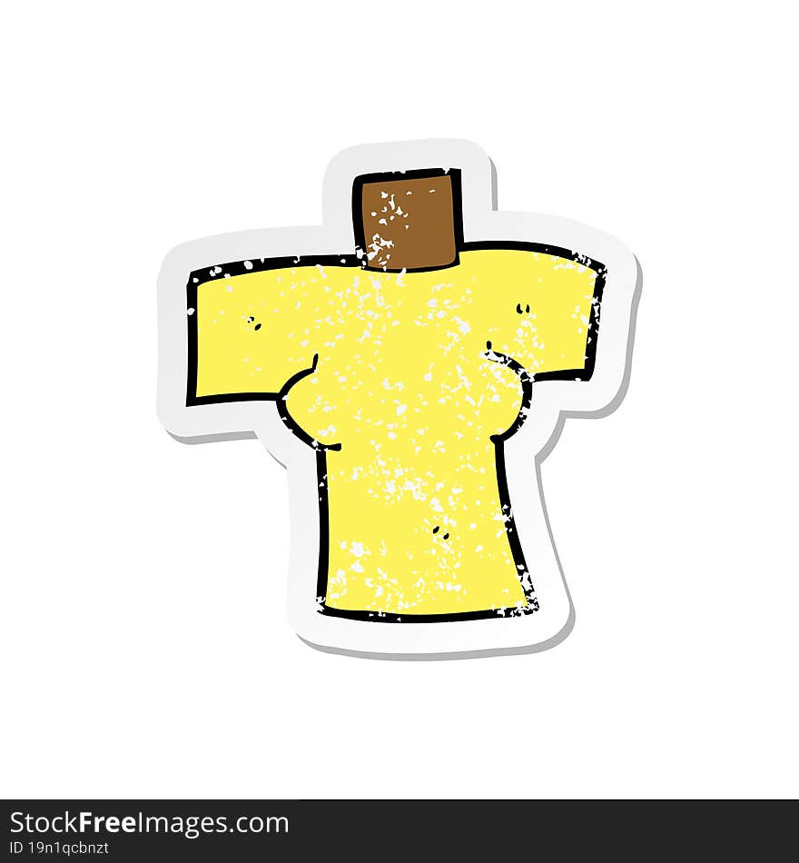 retro distressed sticker of a cartoon female body