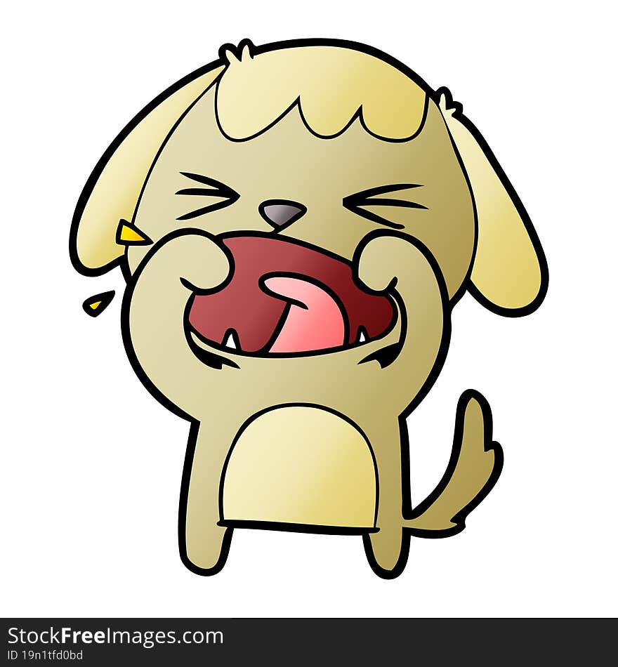 cute cartoon dog barking. cute cartoon dog barking