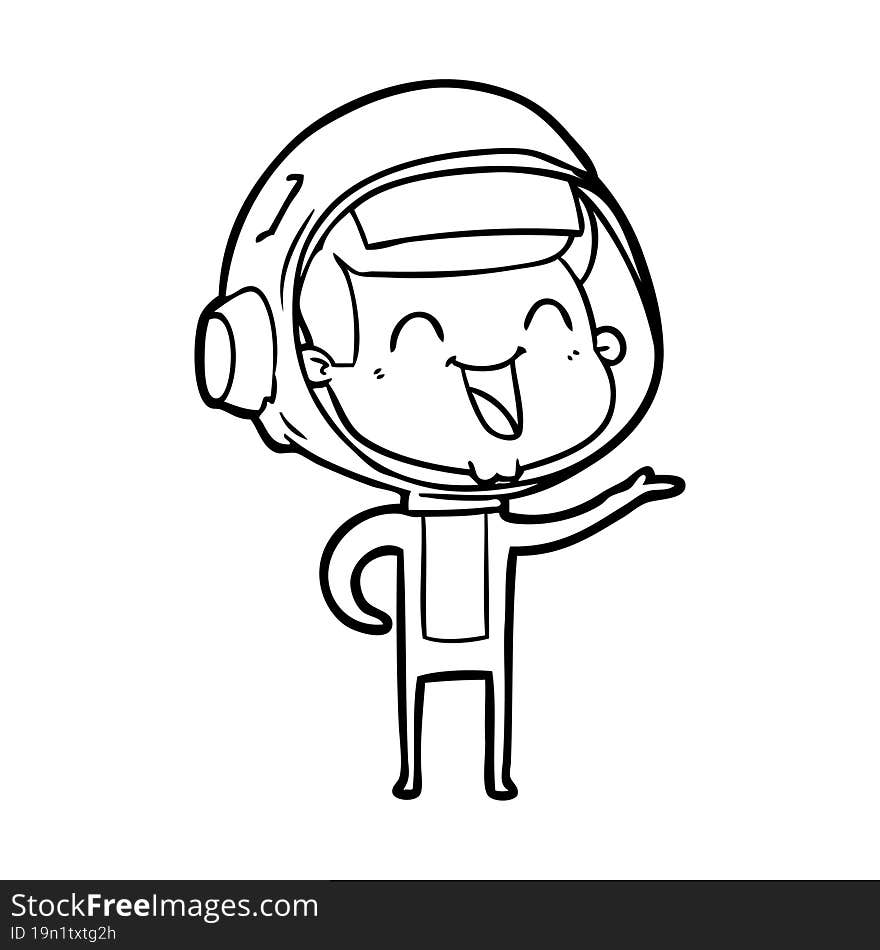 happy cartoon astronaut. happy cartoon astronaut