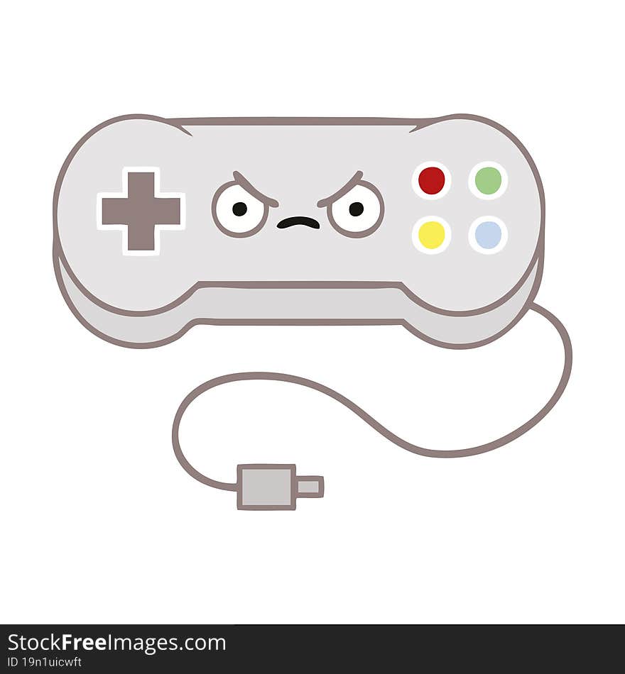 Flat Color Retro Cartoon Game Controller