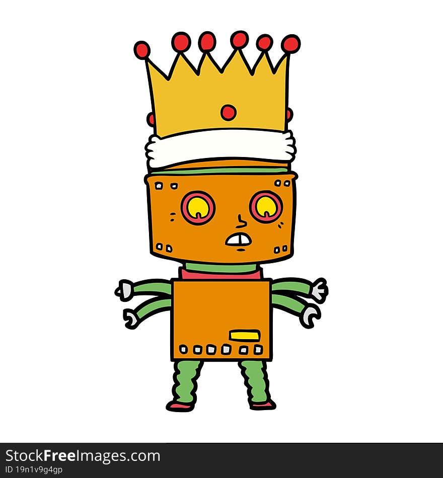 cartoon robot king. cartoon robot king