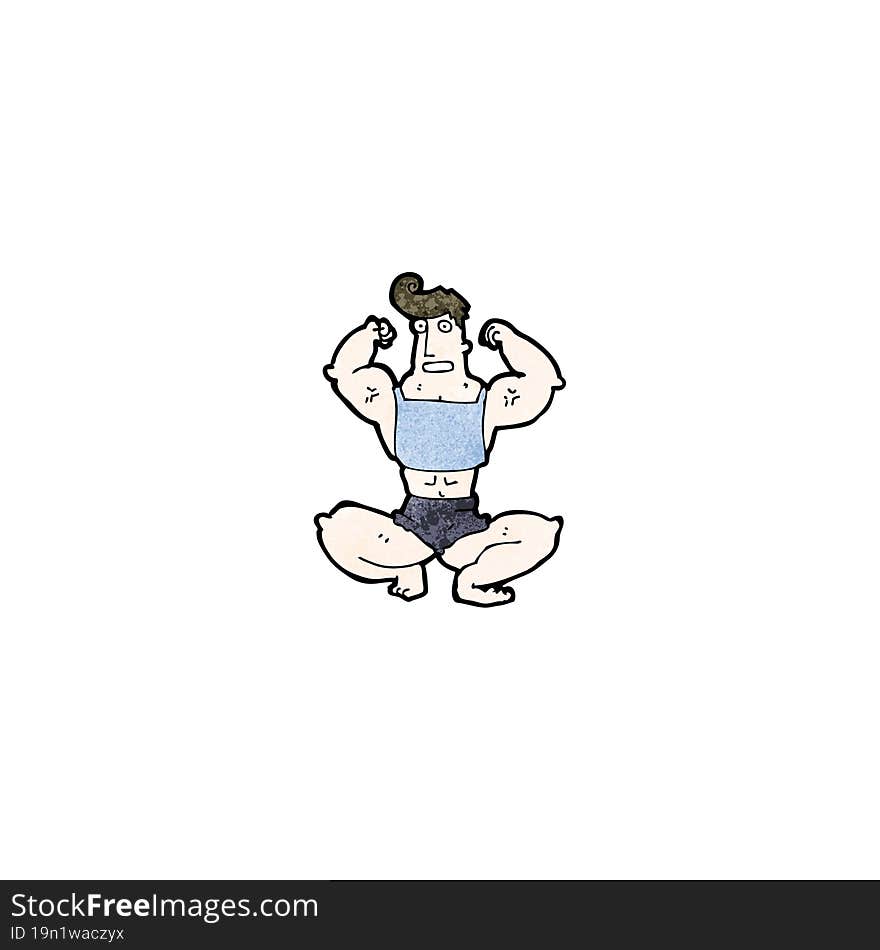 cartoon body builder posing