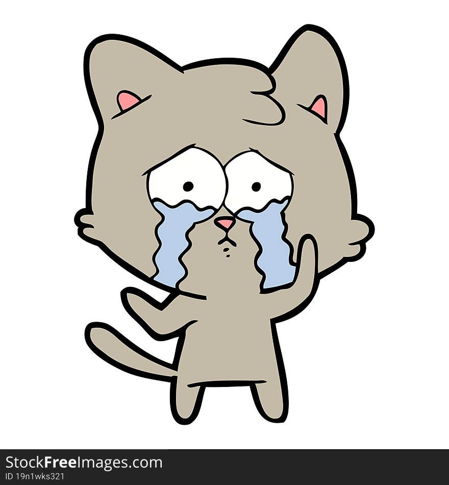 cartoon crying cat. cartoon crying cat