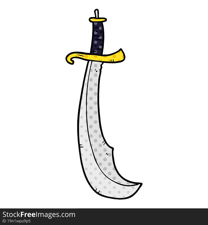 cartoon curved sword. cartoon curved sword