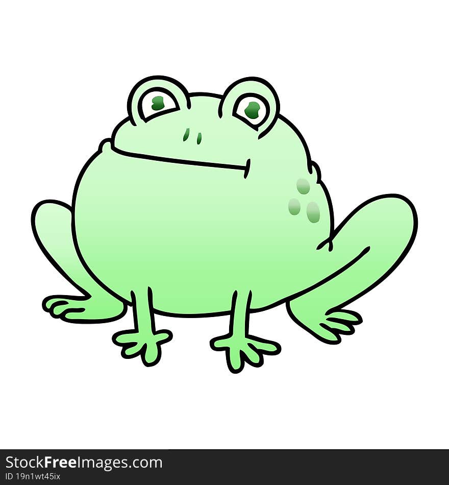 Quirky Gradient Shaded Cartoon Frog