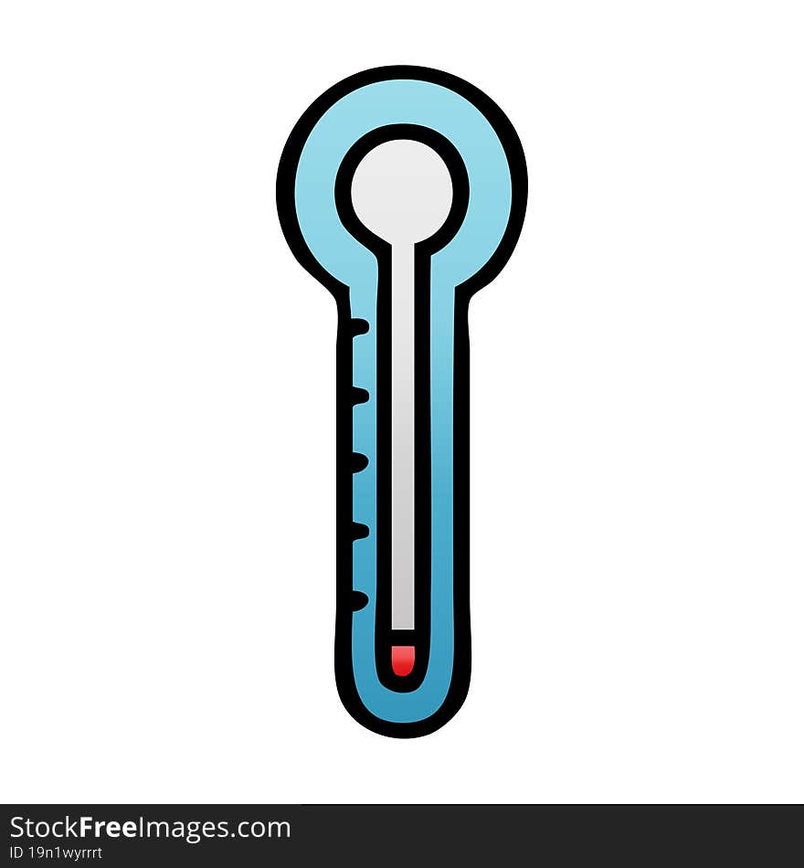 gradient shaded cartoon glass thermometer