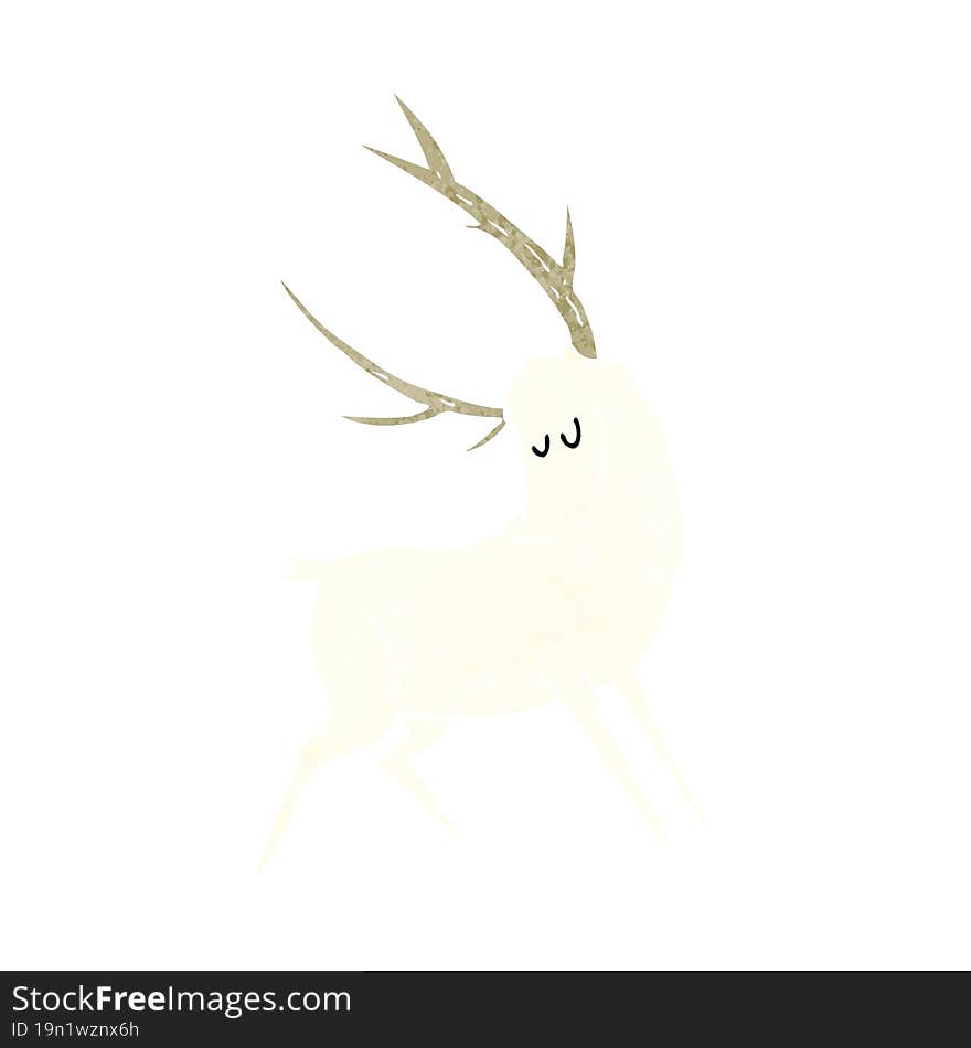 cartoon white stag