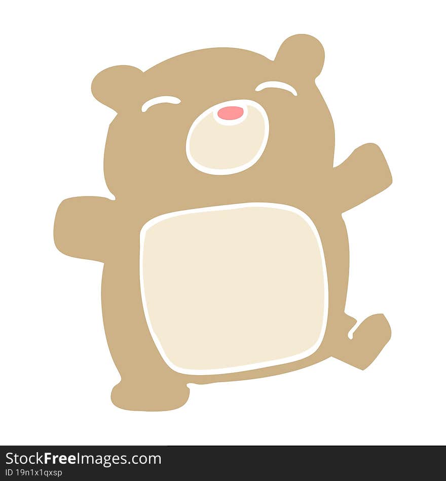 flat color illustration cartoon teddy bear