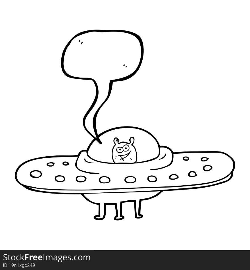 speech bubble cartoon flying saucer