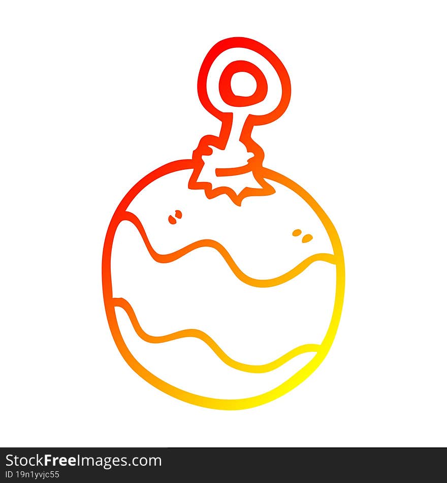 Warm Gradient Line Drawing Cartoon Christmas Decoration