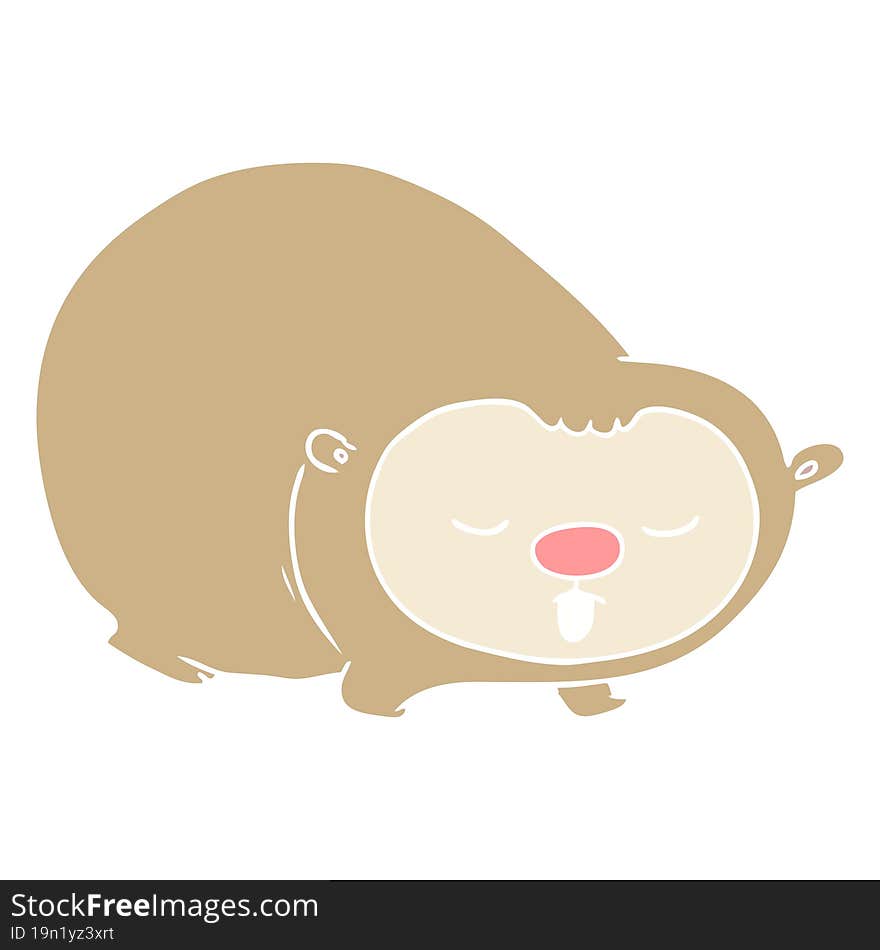 flat color style cartoon wombat