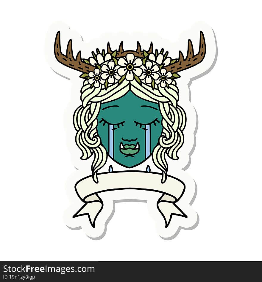 crying orc druid character face sticker