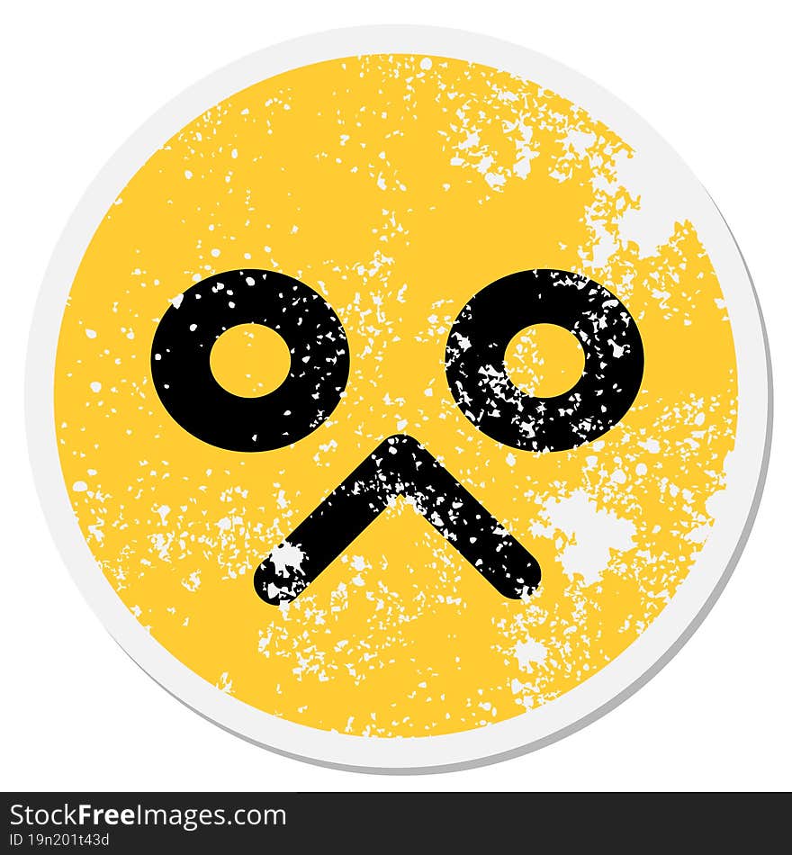 Unhappy Face Circular Sticker