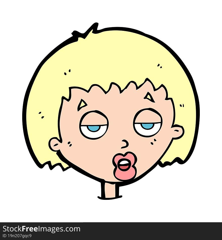 cartoon bored woman