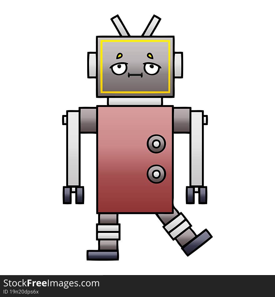 Gradient Shaded Cartoon Robot