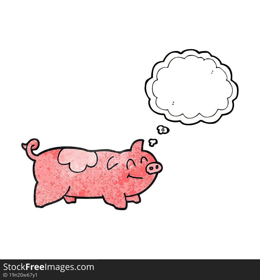 thought bubble textured cartoon pig