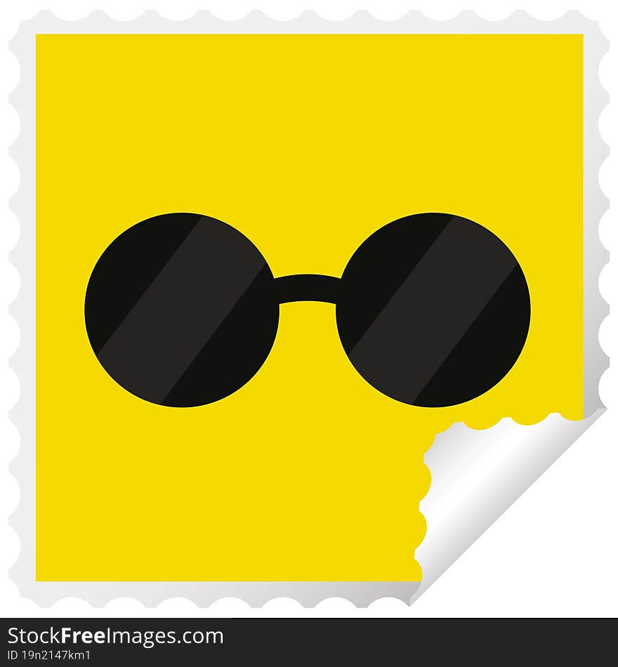 sunglasses graphic vector illustration square sticker stamp