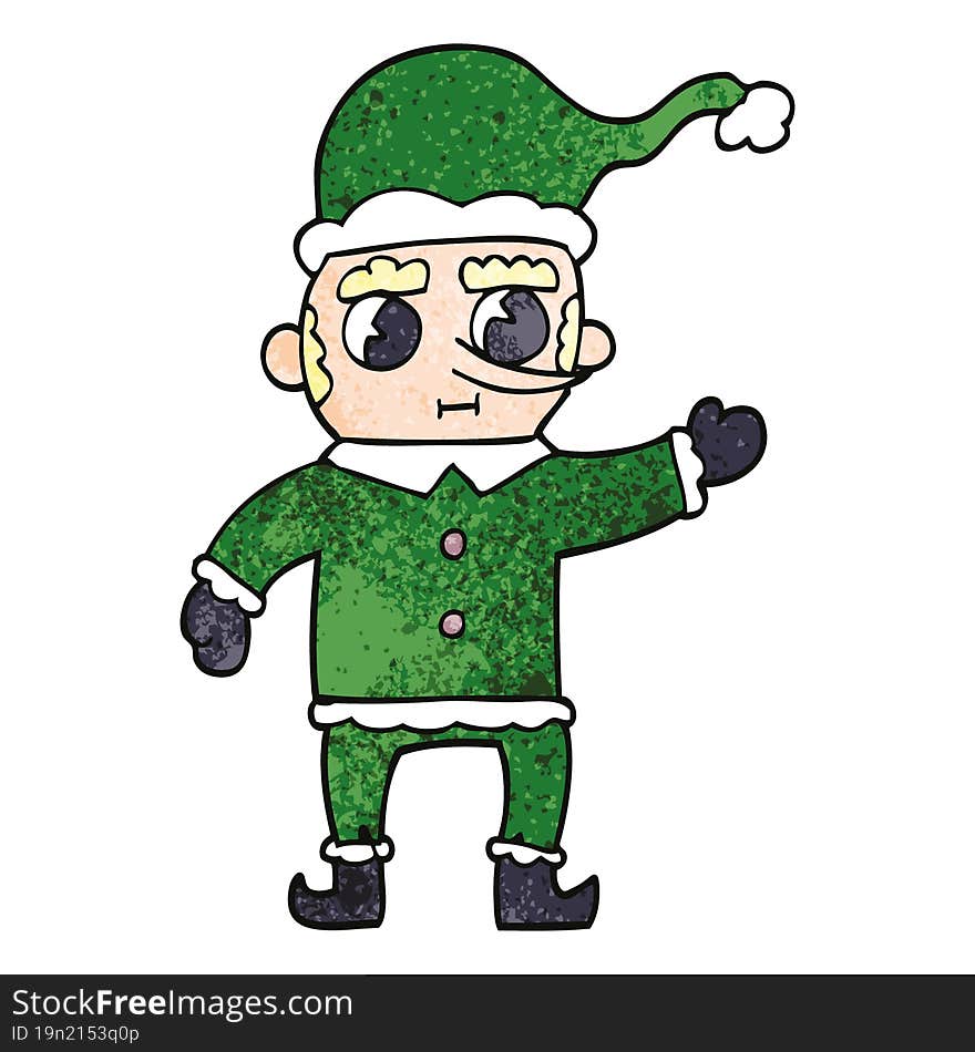 Cartoon Doodle Christmas Elf